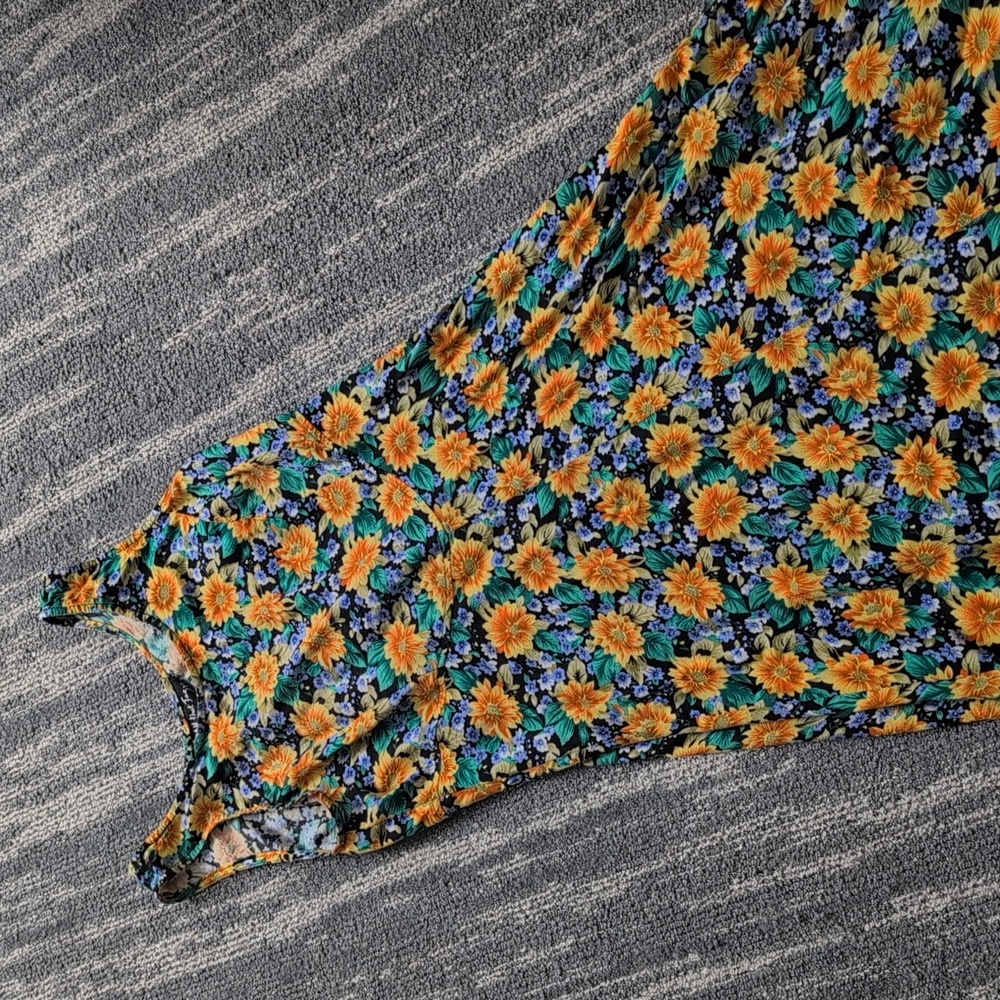 All that Jazz Yellow - VINTAGE 90s Sunflower Maxi Dress - Picture 2 of 5
